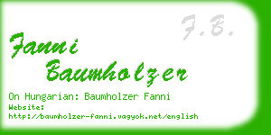 fanni baumholzer business card